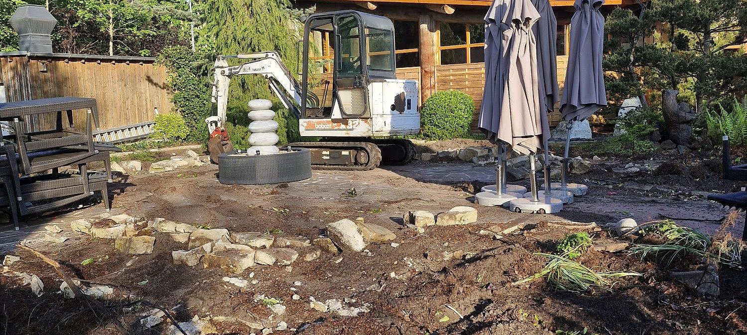 Bauarbeiten Sauna Außenbereich