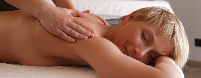 A woman enjoy her massage